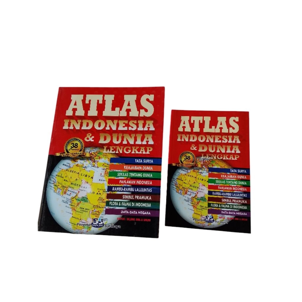 Atlas Indonesia & Dunia Lengkap 38 Provinsi Edisi Terbaru  , Atlas Besar dan Kecil