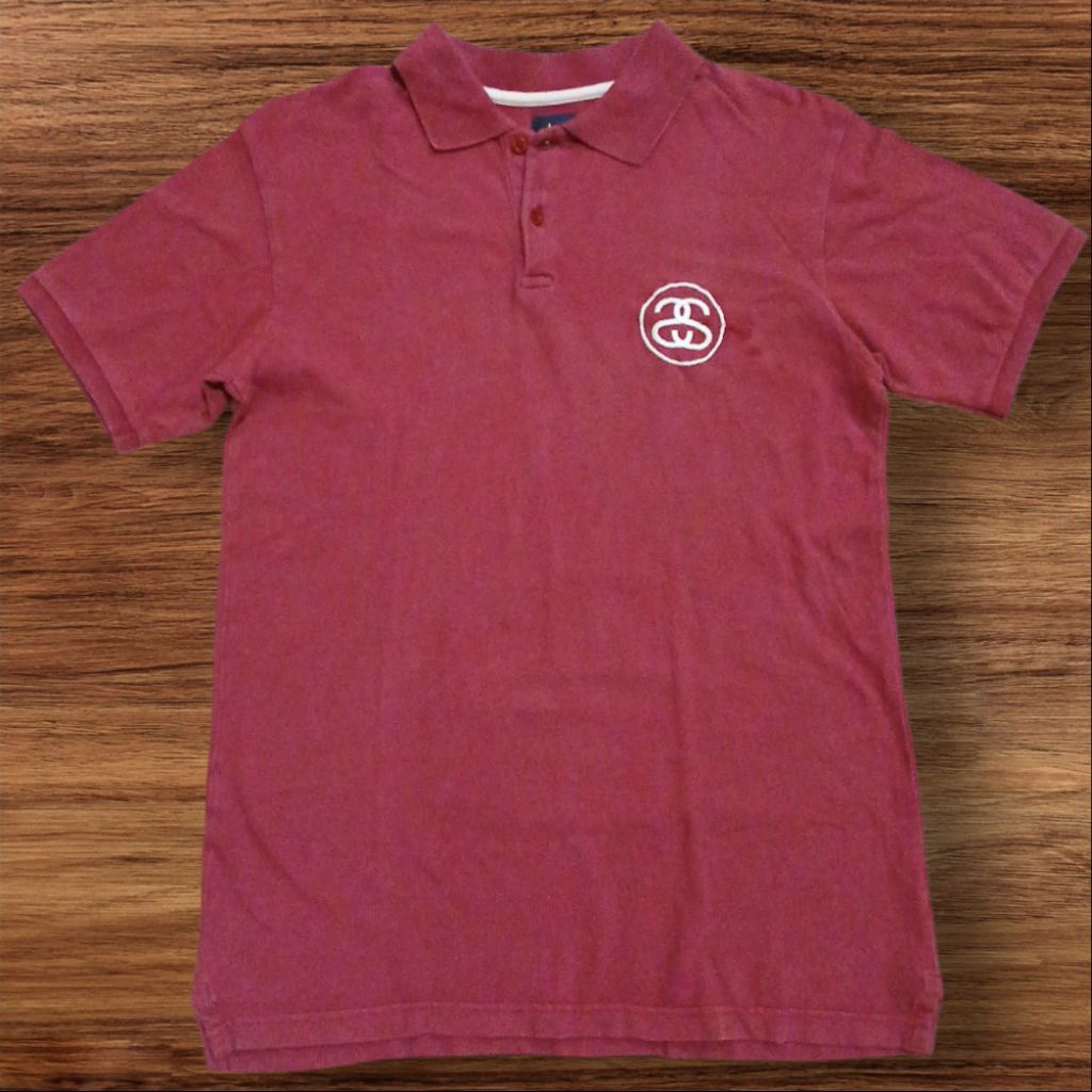 Stussy original maroon red polo