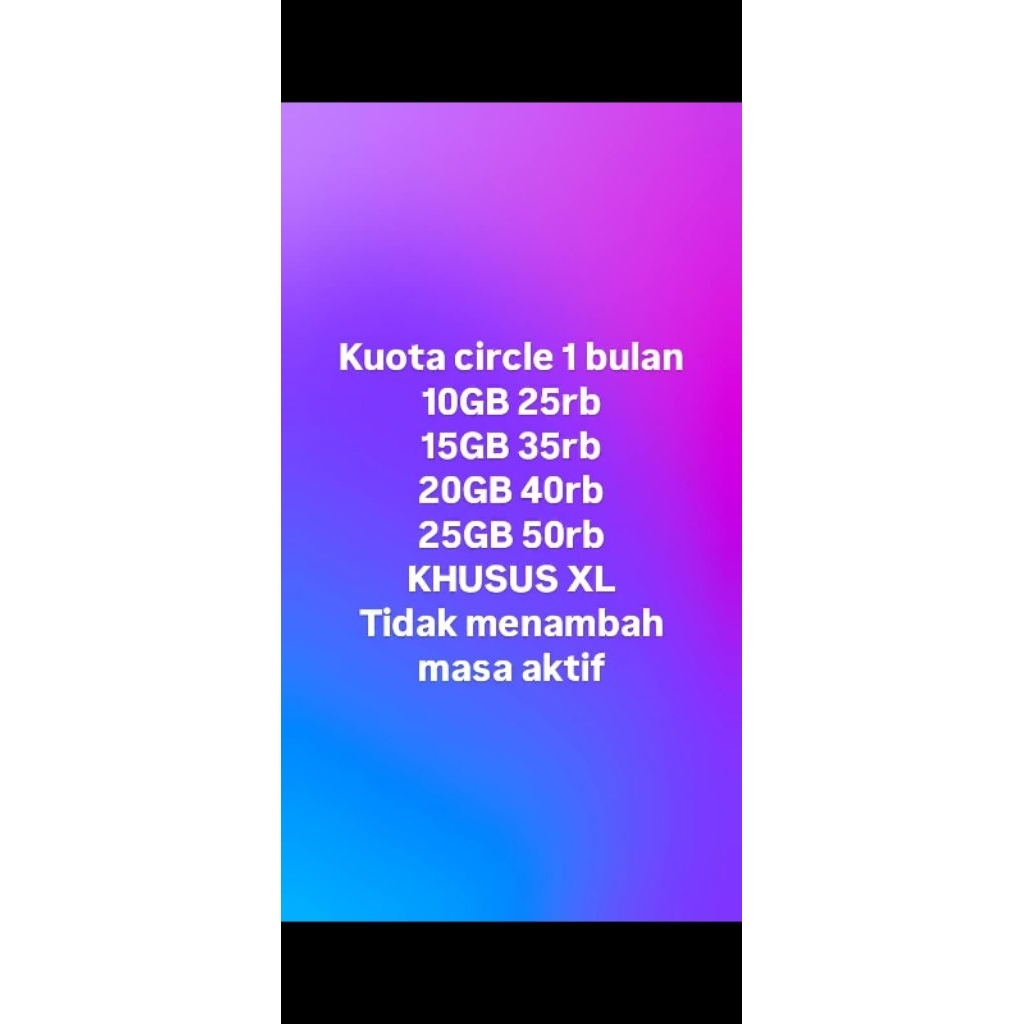 Kuota Circle 1 bulan Khusus XL tidak menambah masa aktif