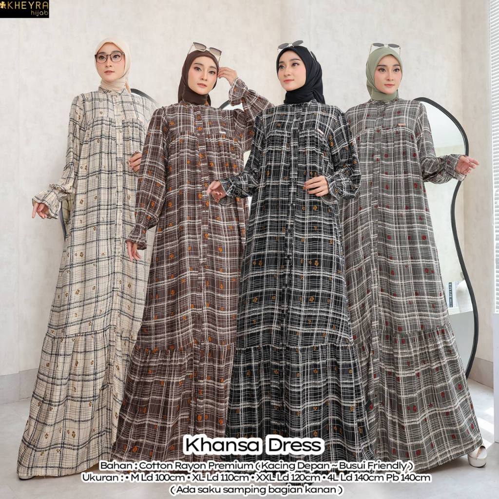 Khansa Dress Original Kheyra Khansa Kheyra Cotton Rayon Premium (Busui Friendly) Dress Maxy Khansa K