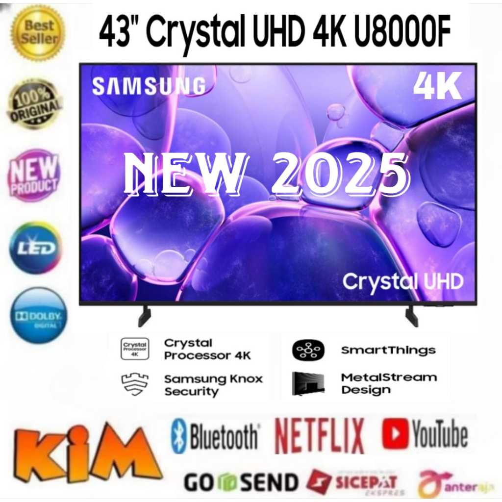 SAMSUNG 43U8000F / 43U85000F SMART LED TV 43 Inch Crystal UHD 4K - UA43U8000F / UA43U8500F / UA43FE6