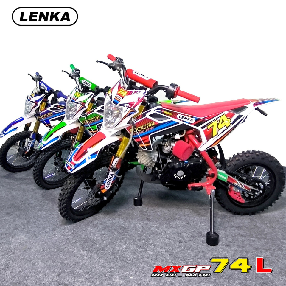 Lenka Medium Trail MXGP 74L 110CC Matik 4Tak Motor Cross Anak Matik