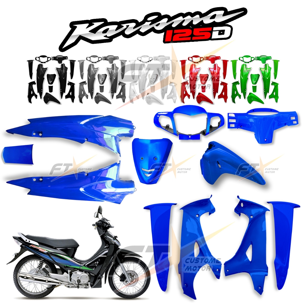 Cover Body Halus Full Sett Kharisma D 125 Biru Silver Bodi Halus Fullset Karisma D 125