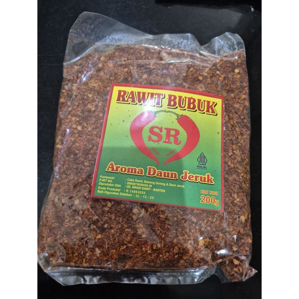 Cabe bubuk aroma daun jeruk / rawit bubuk daun jeruk / cabe bubuk daun jeruk 200 g