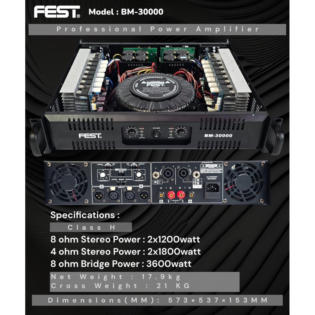 Power Fest BM 30000 Bm30000 Original Amplifier FEST BM-30000 Class H