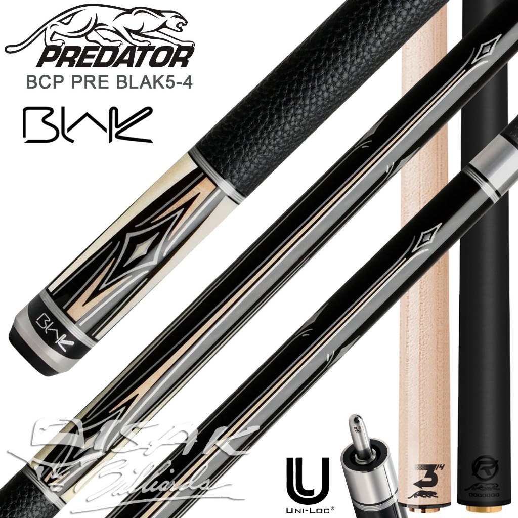 Predator Blak5-4 Pool Cue - Revo Carbon 314-3 Maple Shaft low Deflection