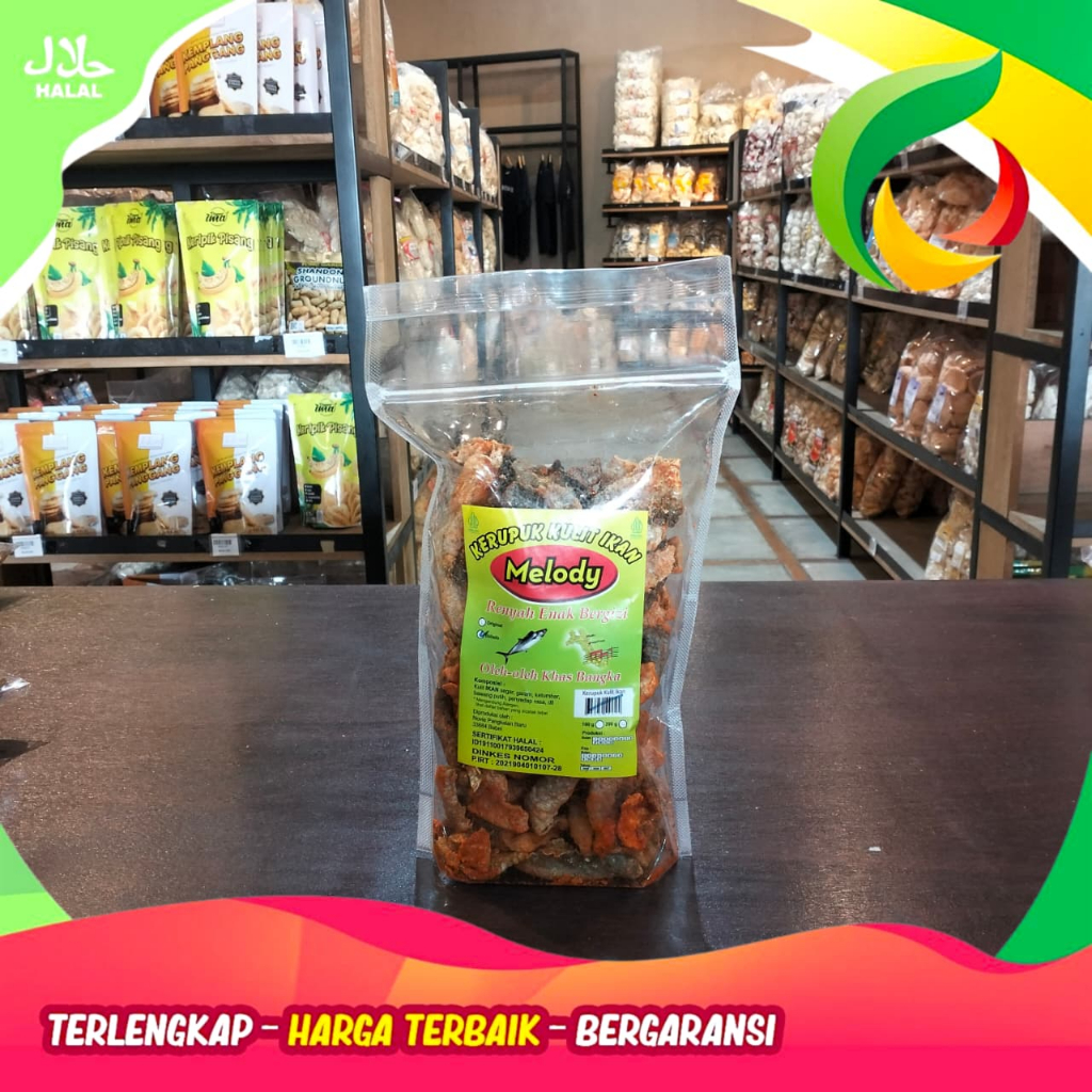 KERUPUK KULIT IKAN MELODY RASA BALADO 200GR KHAS BANGKA