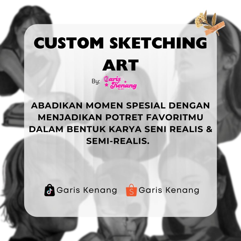 Custom Sketsa Wajah Realis / Semi Realis | Handmade Drawing A4 A5 A6 + Bingkai Premium | hadiah unik