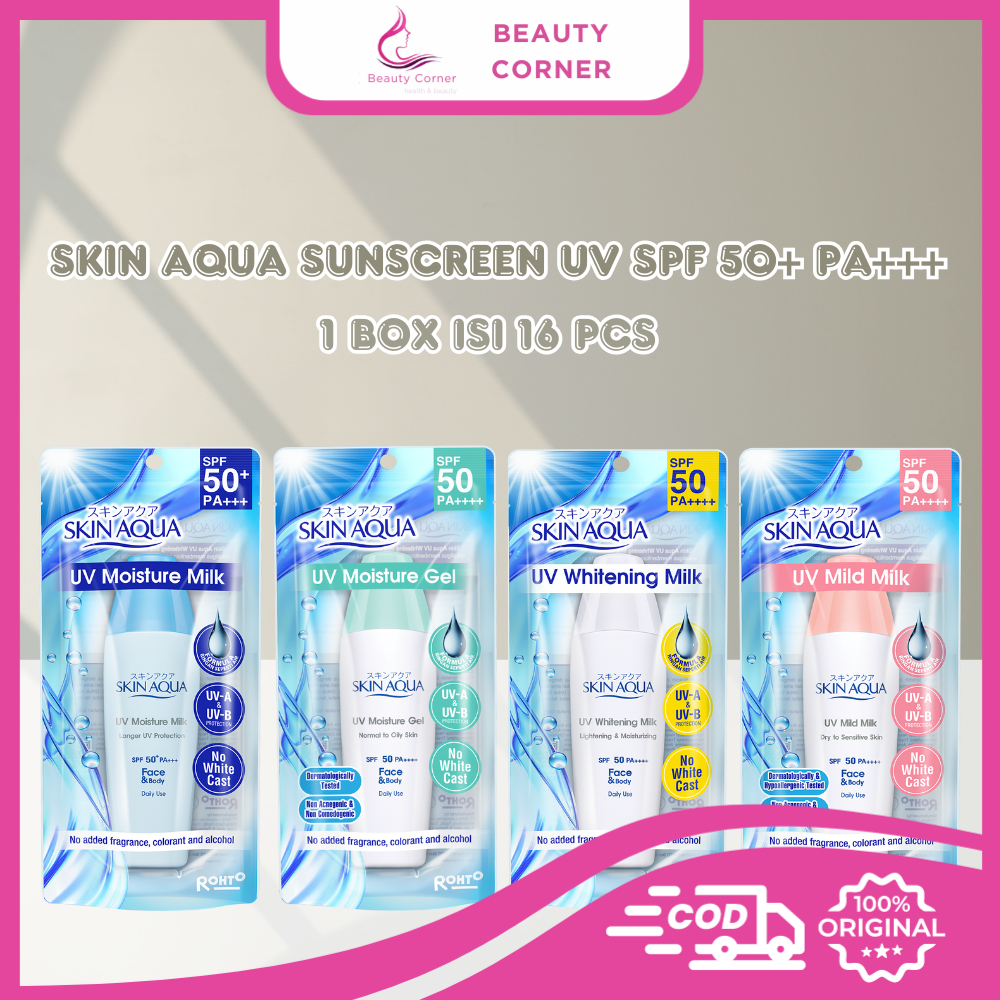 [Box Isi 16 pcs] Skin Aqua Sunscreen UV SPF 50+ PA+++