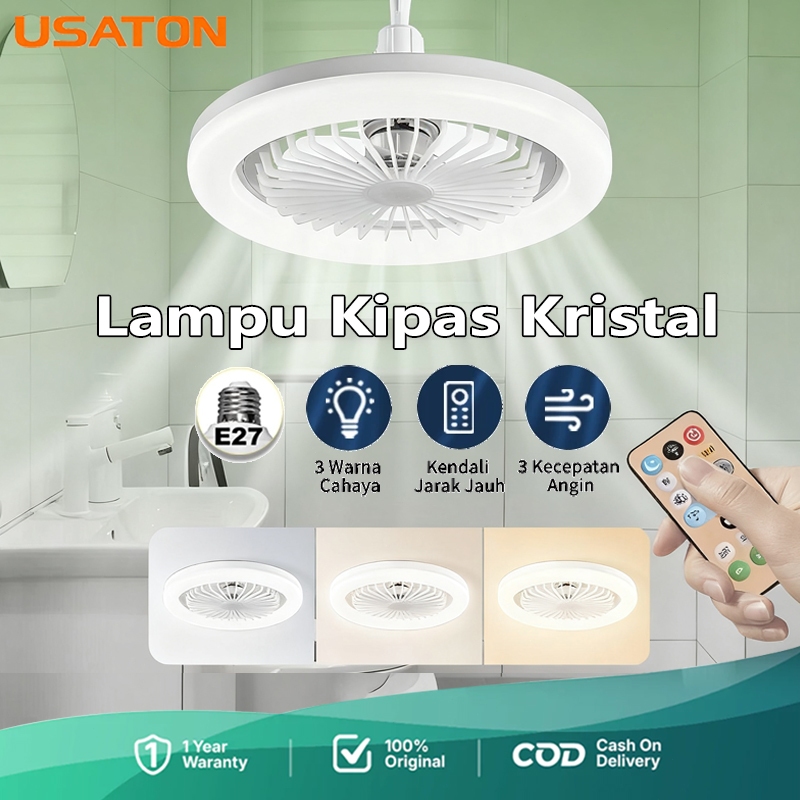 Lampu Kipas Super Terang - Lampu Kipas 50W Angin Besar dengan Remote Control Ceiling Fan Kecil Murah