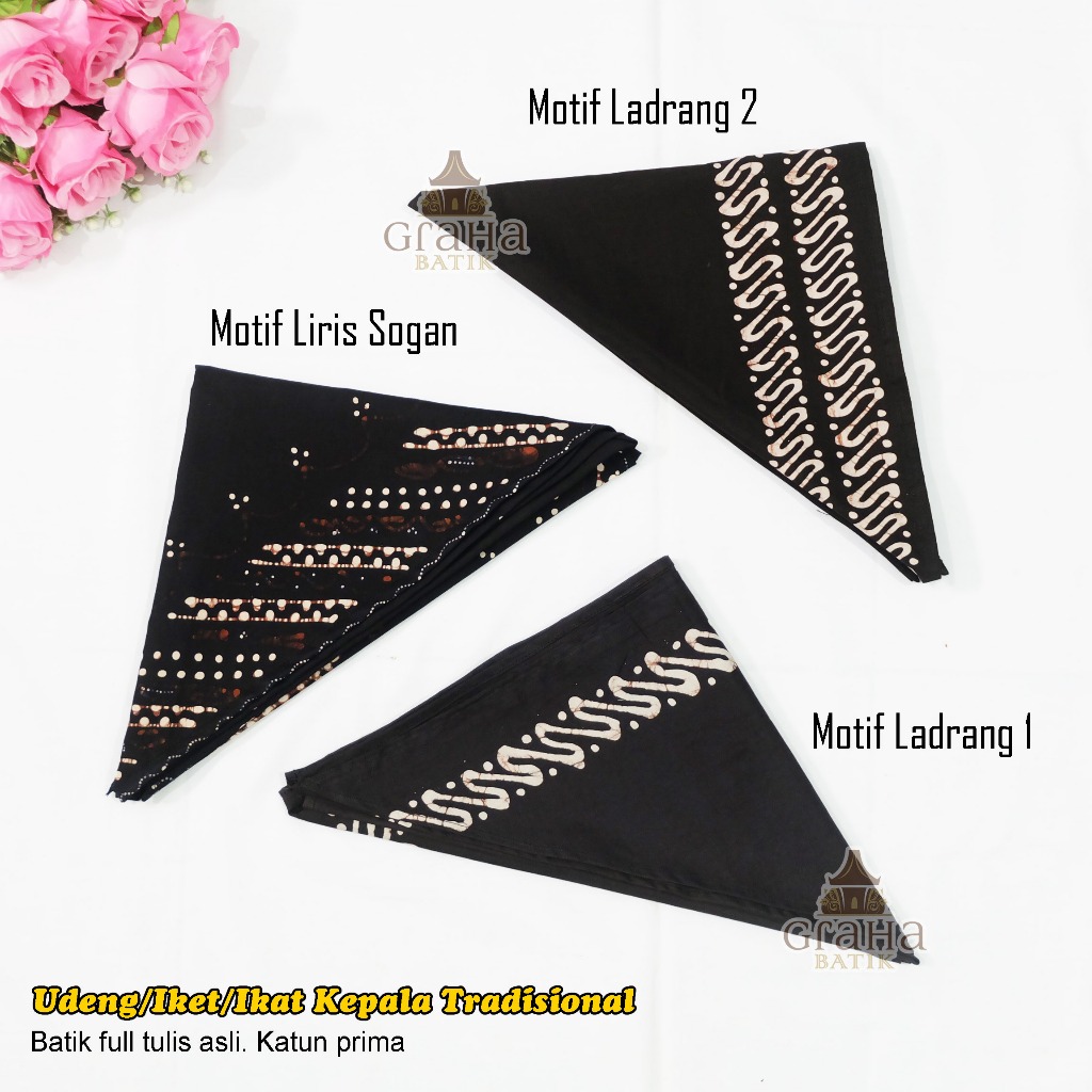 IKET UDENG IKAT KEPALA TRADISIONAL SEGITIGA SEGI 3 BATIK BAKARAN PAKAIAN BAJU ADAT PATI