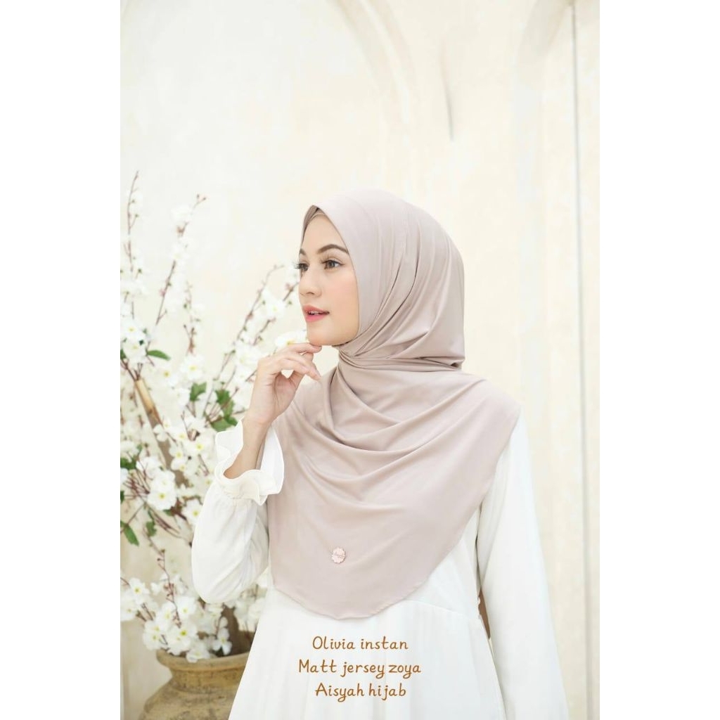 [Grosir Hijab10pcs] Hijab Bergo Olivia Instan by Aisyah Jilbab Bergo Jersy Zoya Premium Jilbab Bergo