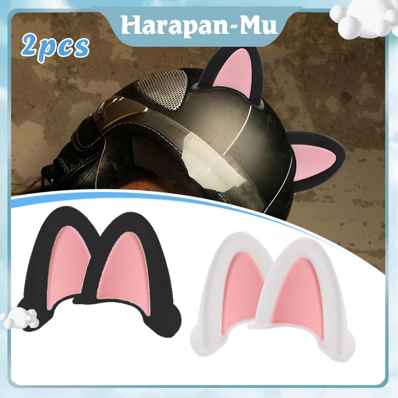2Pcs Helm Aksesoris / Aksesoris Telinga Kucing Helm / Hiasan Motor Telinga Kucing Lucu
