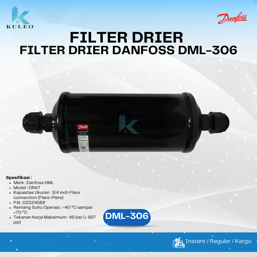 Filter Drier Danfoss DML-306 Saringan Dryer AC Kulkas Chiller Freezer - Filter Drier Danfoss DML-306