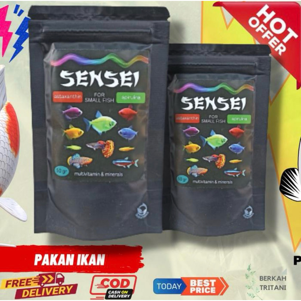 Pelet Ikan Hias Kecil / Pelet Ikan Warna-Warni / Pelet SENSEI - 50 gr
