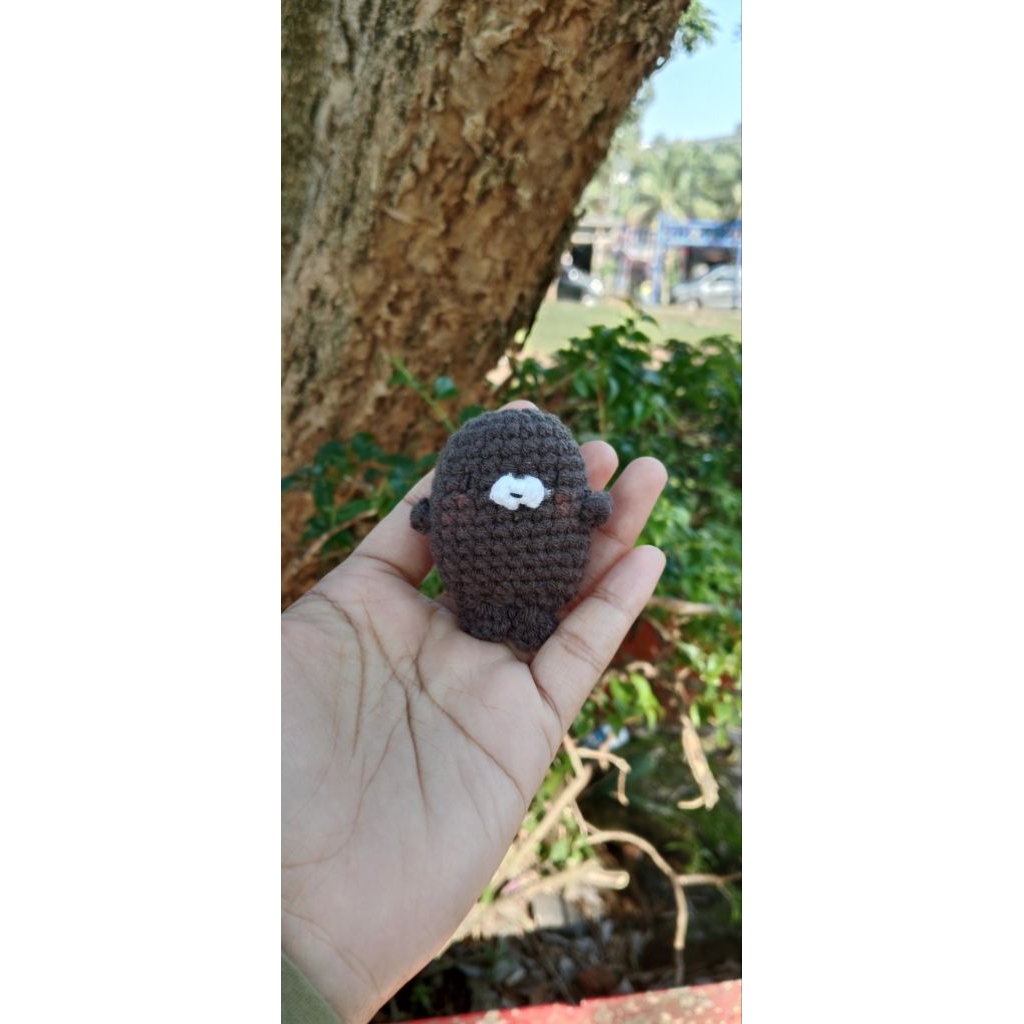 Gantungan kunci singa laut rajut crochet seal keychain gantungan kunci lucu seal singa laut mainan s