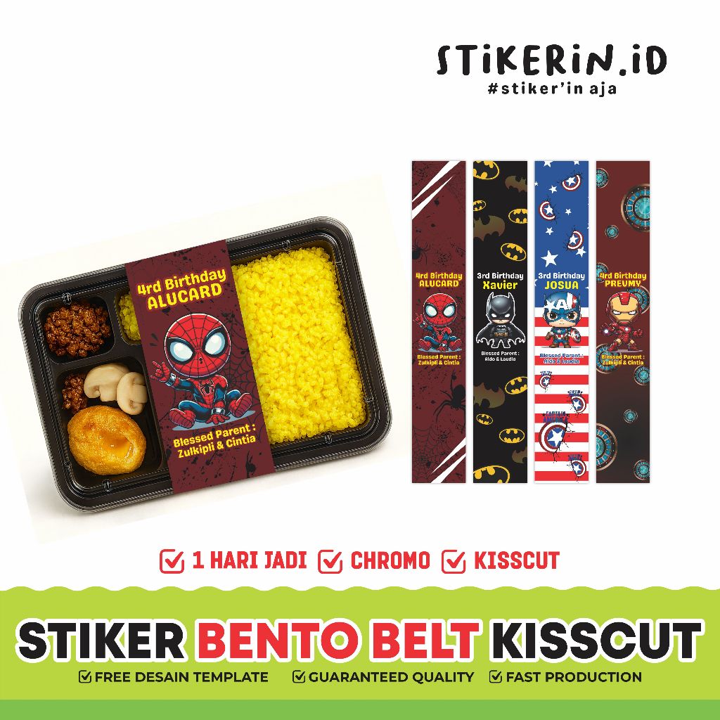 Stikerbelt ulang tahun bento nasi kotak stiker