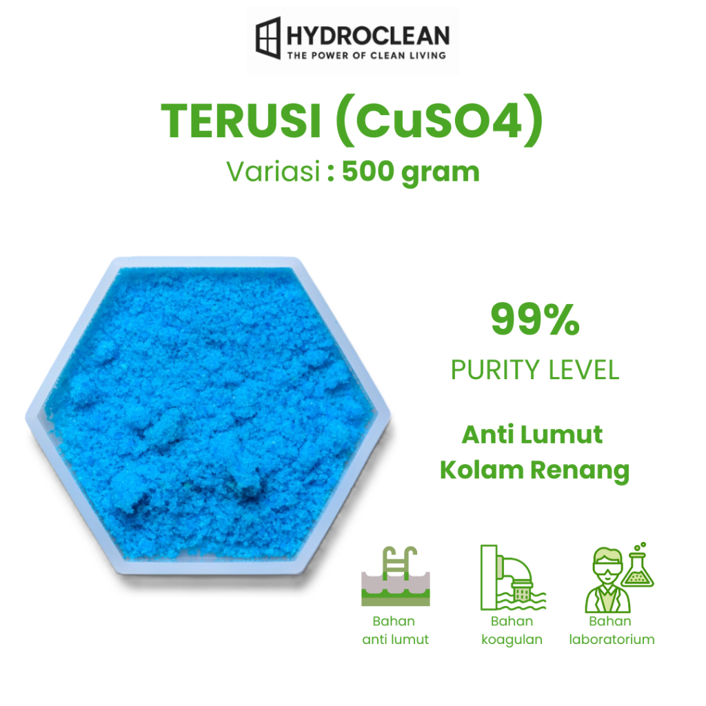NewHydroclean Pembiru Air Kolam Terusi/Tembaga Sulfat/CuSO4 500gram