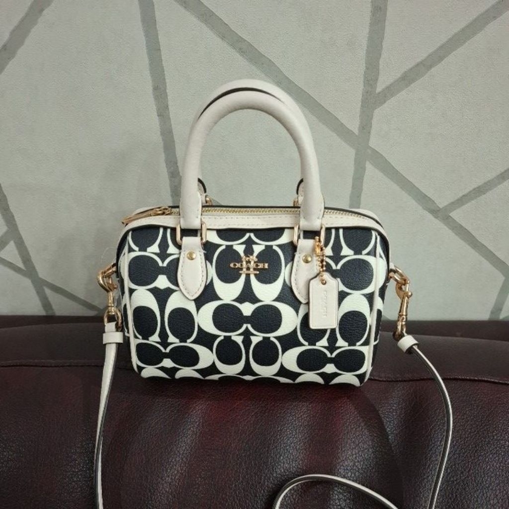 TAS WANITA CO*CH MINI ROWAN SATCHEL BLACK MULTI