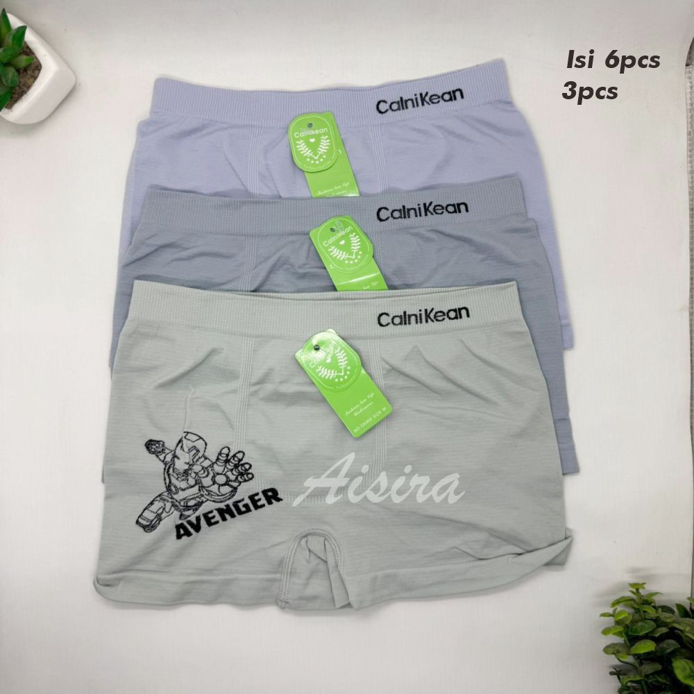 6pcs 3pcs Cd Boxer Anak Cowok Usia 2 - 6 Tahun Karakter Super Hero Adem Daleman Boxer Anak Laki Laki