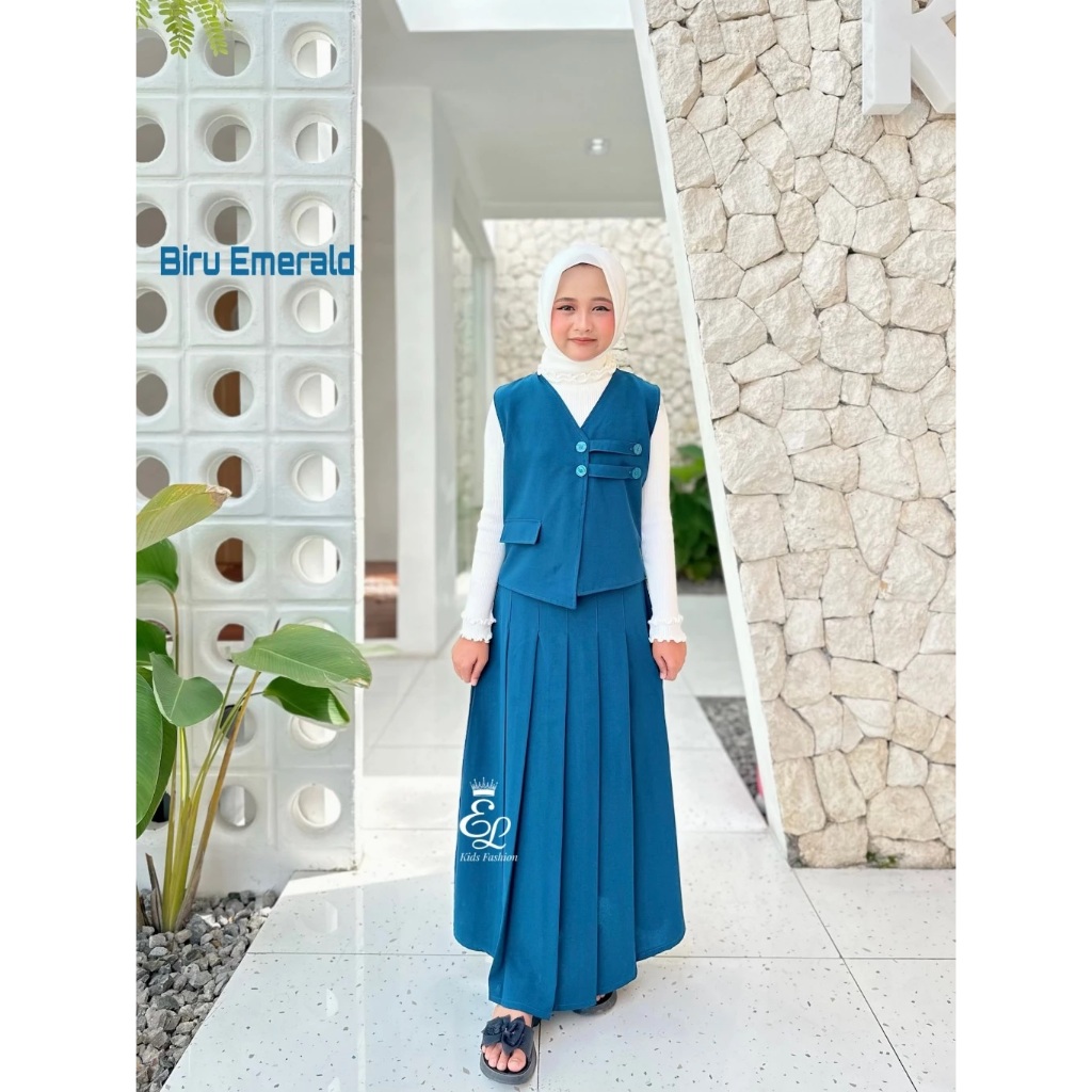 setelan rok rompi tanggung/gamis anak/setelan anak cewe