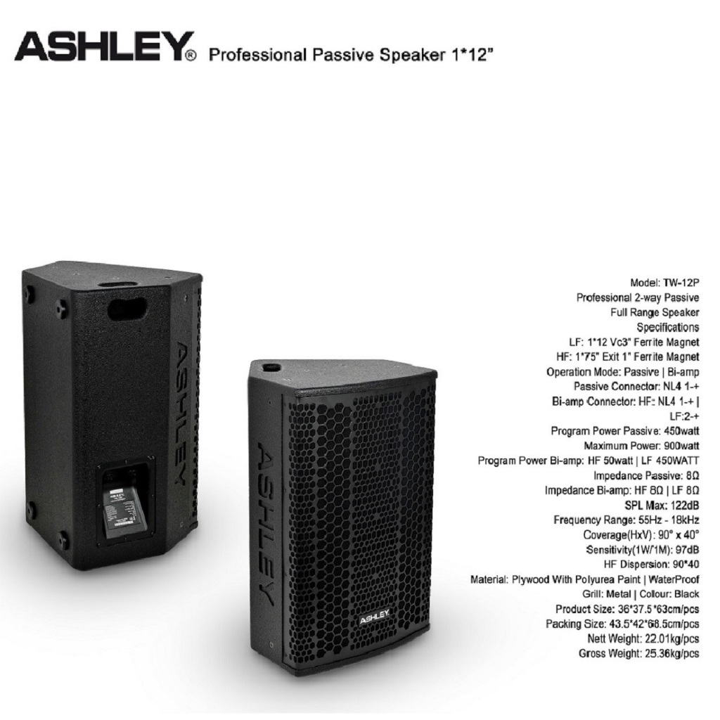 Speaker Pasif 12 Inch Ashley Tw12p Tw 12p Tw12 p Original Ashley