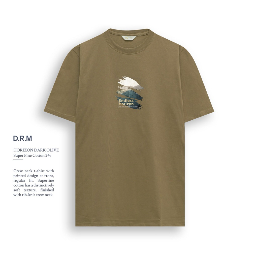 kaos DRM ~ drm wear ~ tshirt horizon dark olive