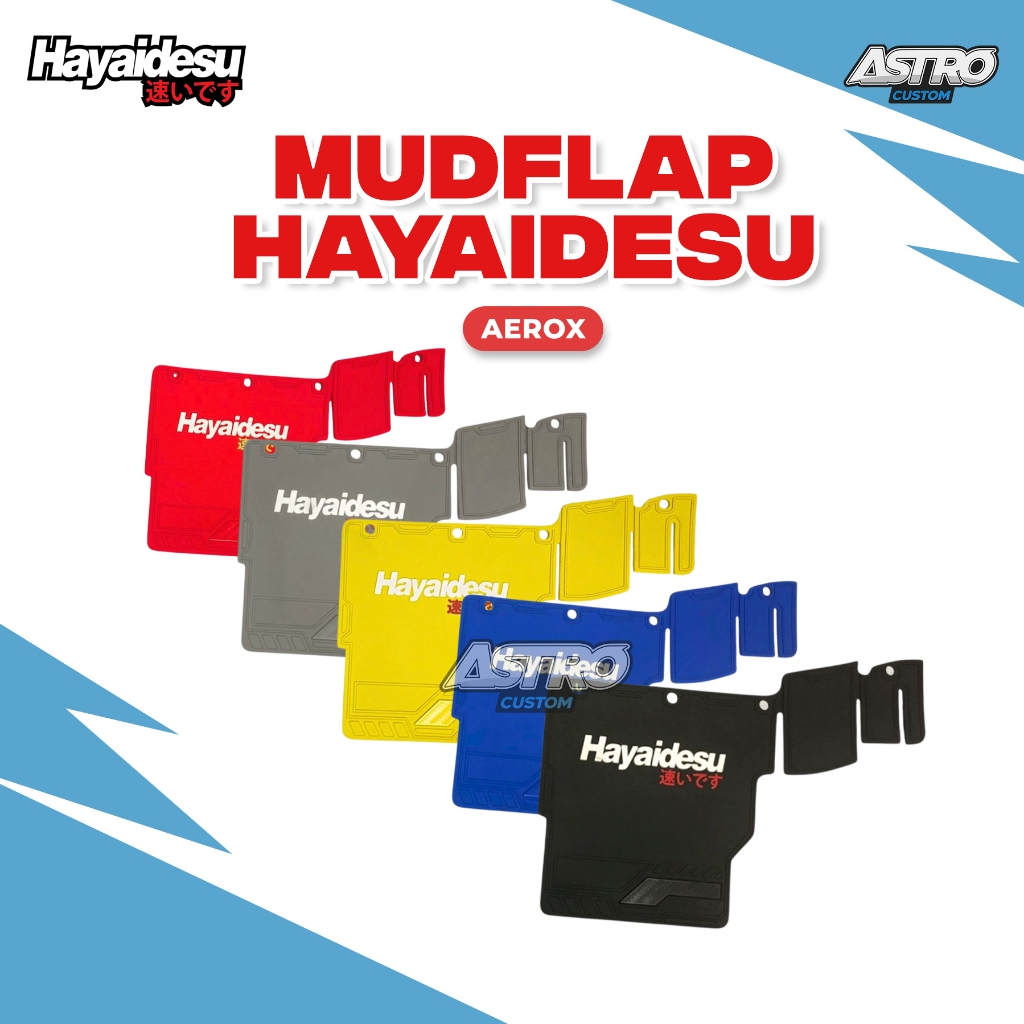 Hayaidesu Mudflap Aerox 155 Penahan Lumpur Aksesoris Variasi Kepet PREMIUM Ruber Karpet Spakbor CVT