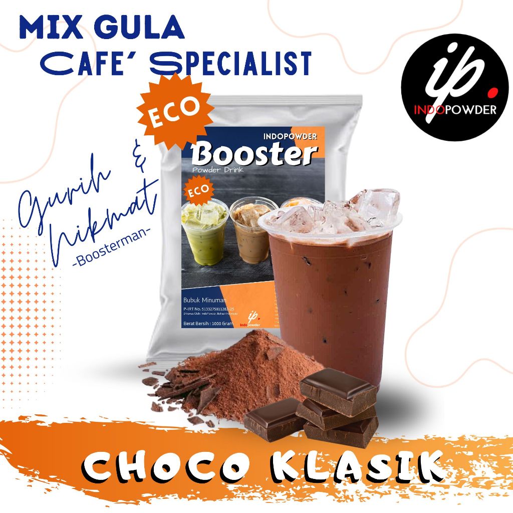 Indopowder - Bubuk COKLAT / NYOKLAT KLASIK Eco 1Kg Untuk Cafe, Waralaba, Resto dan Usaha Minuman