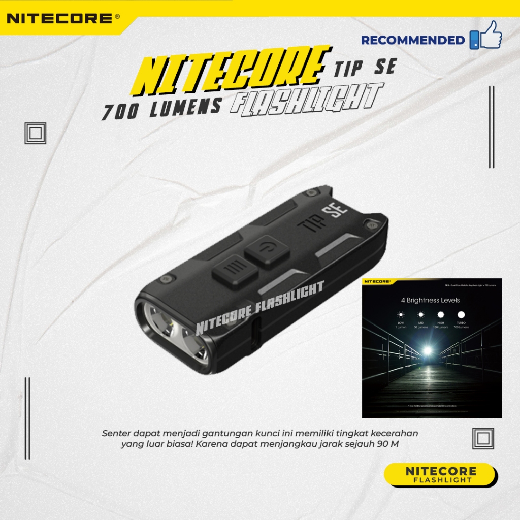 Senter LED Nitecore TIP SE Flashlight 700 Lumens 2 OSRAM P8 500 mah USB Type C