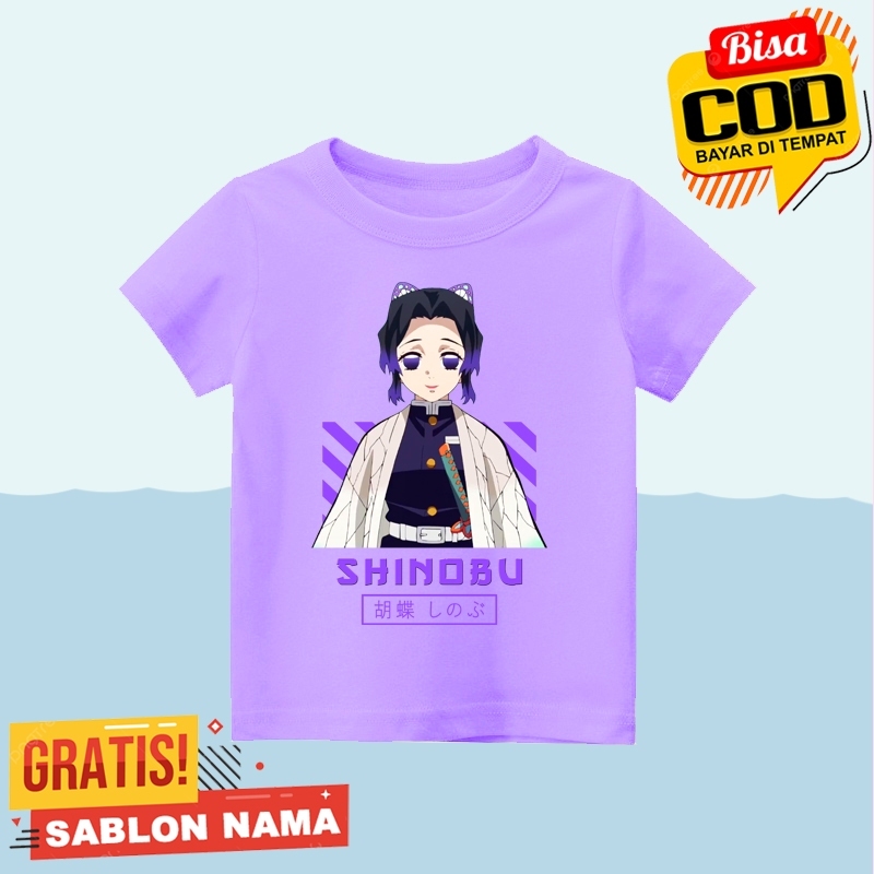 Kaos Anak Shinobu Demon Slayer / Baju Anak Laki Laki & Perempuan