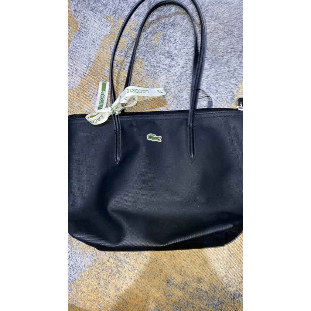 lacoste tote bag black ori size s