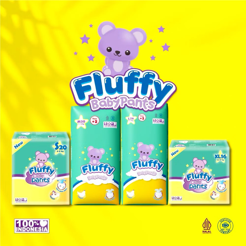 [PAKET 1 BALL] FLUFFY BABY PANTS 1 BALL POPOK BAYI CELANA FLUFFY PANTS