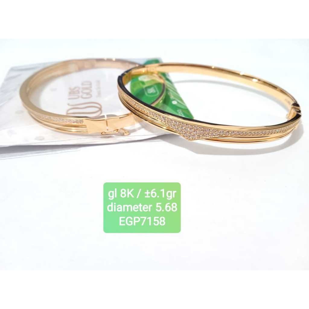7158 GELANG OVAL SIMPLE ZIRCON KADAR 375 8K