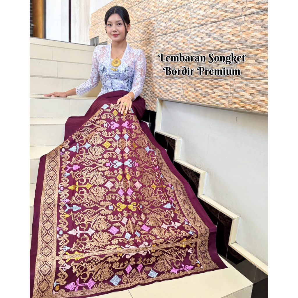 Kamen Songket Bordir Bali / kamen bordir lembaran
