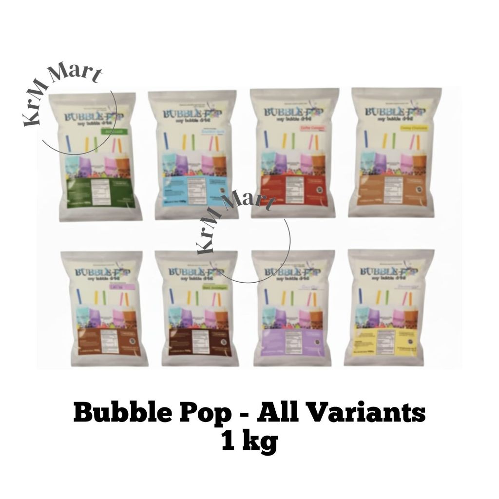 Bubble Pop 1 kg All Varian minuman serbuk bubuk instan rasa taro royal chocolate cappucinno cappucin