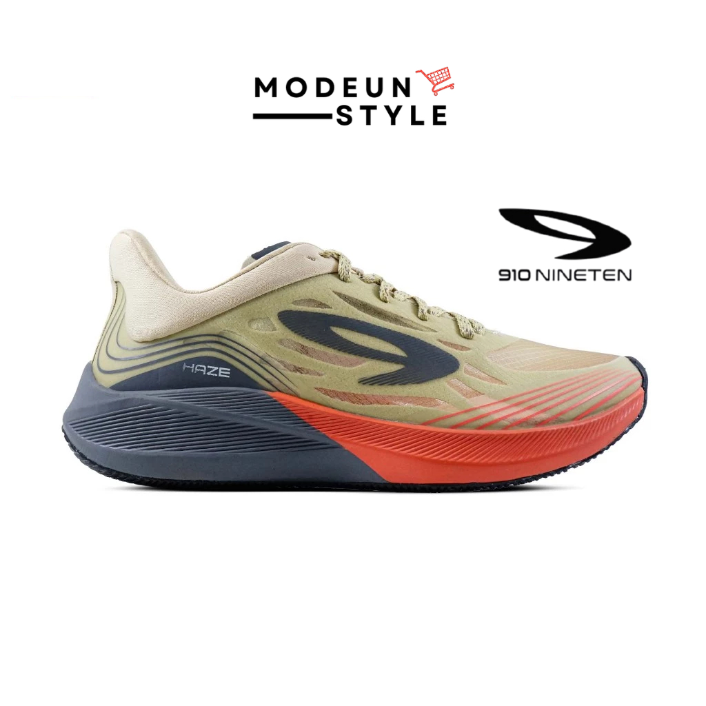 910 Nineten HAZE VISION 1.0 PUTIH GADING JINGGA ABU TUA - Sepatu Lari Haze Vision