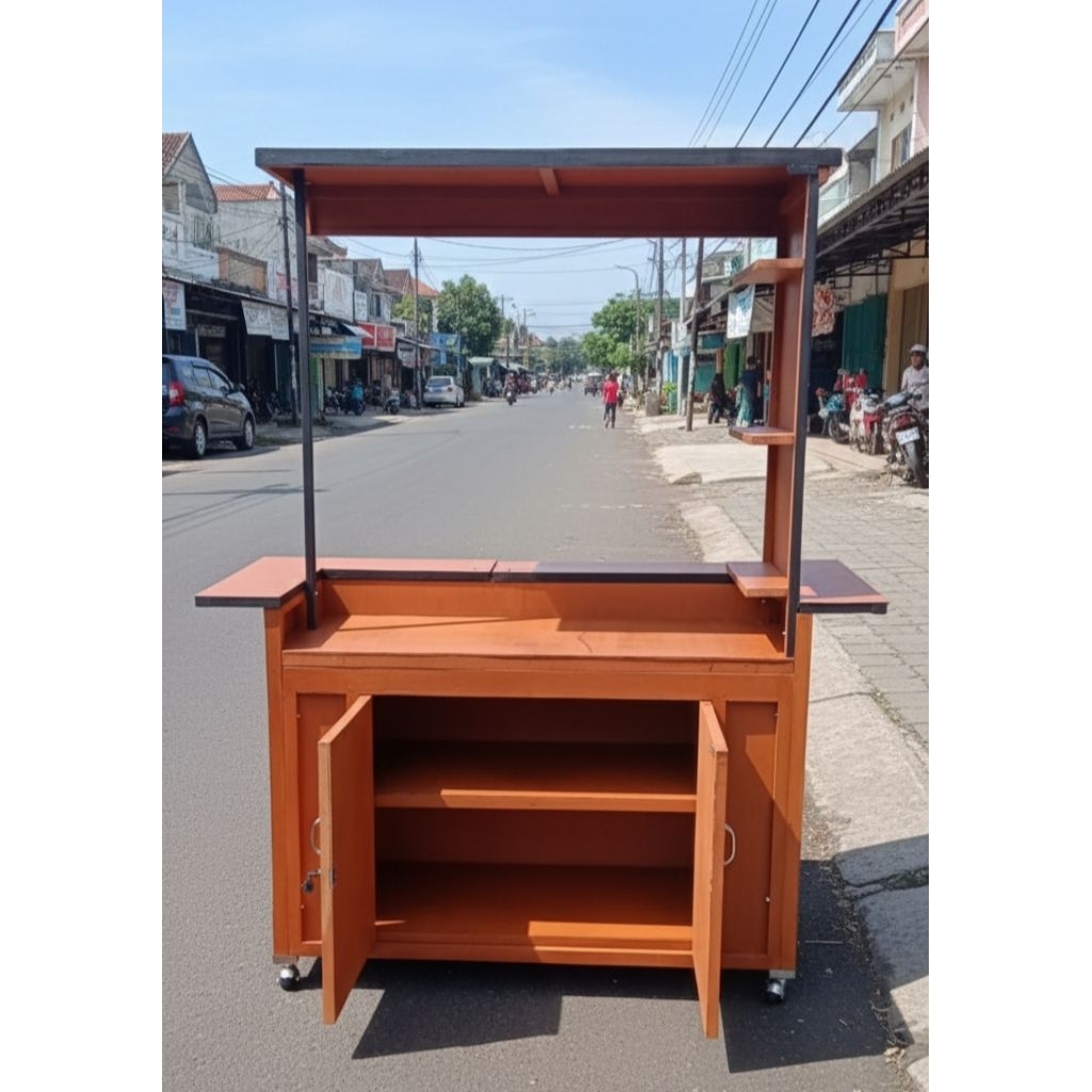 BISA BONGKAR PASANG /gerobak jualan/ booth lipat portable/ booth kayu/ booth murah/ booth semi conta