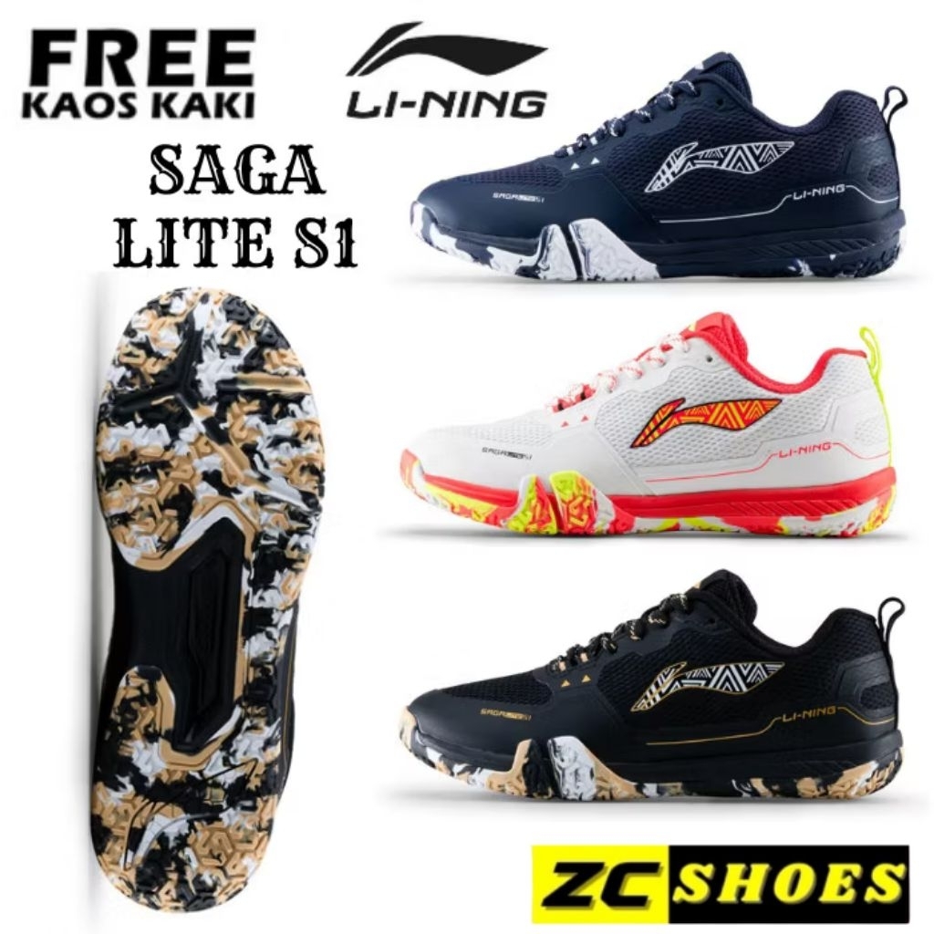 LINING SAGA LITE S1AYTV069 Badminton Shoes - Sepatu Badminton Original LINING