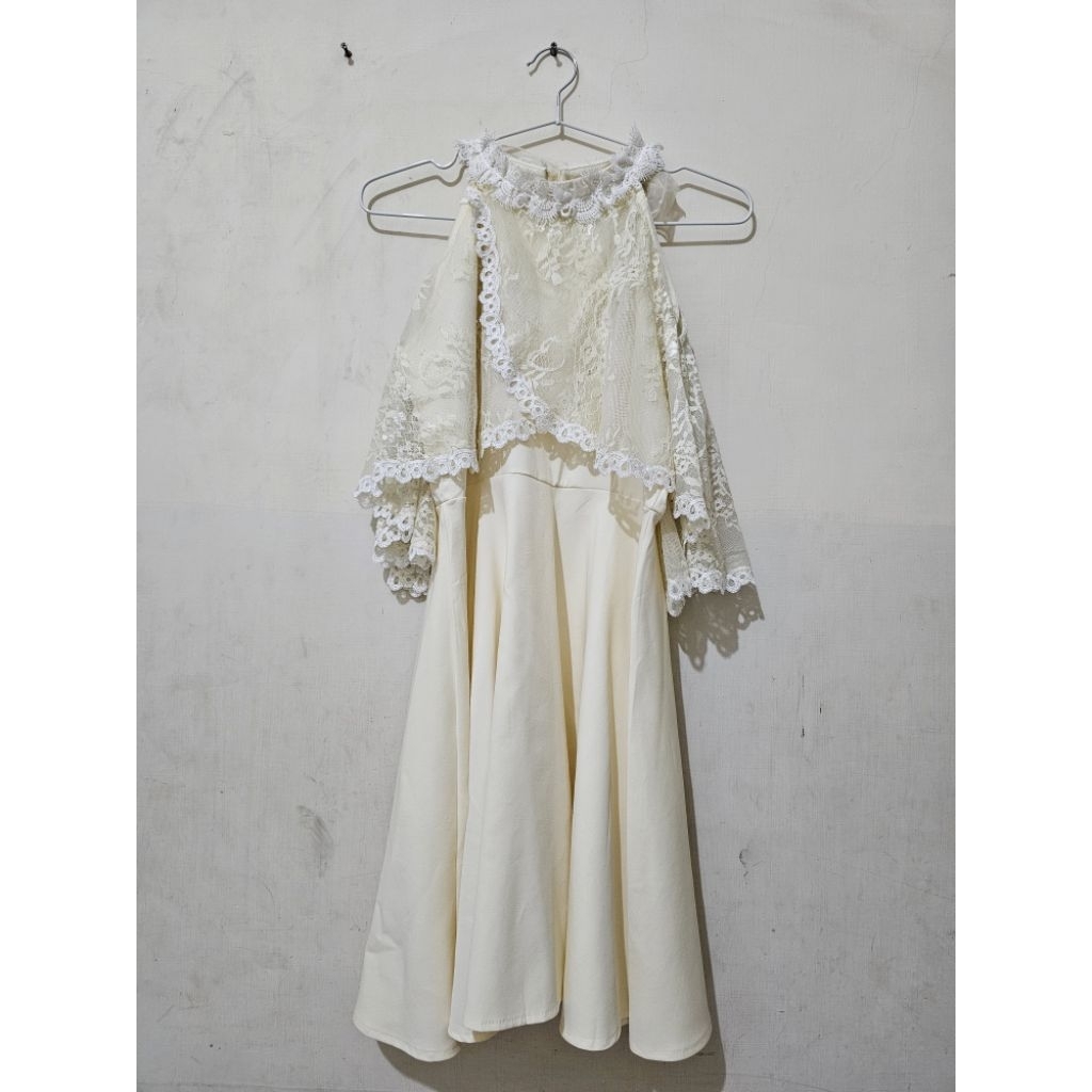 Vintage Style Ivory Brocade Lace Dress