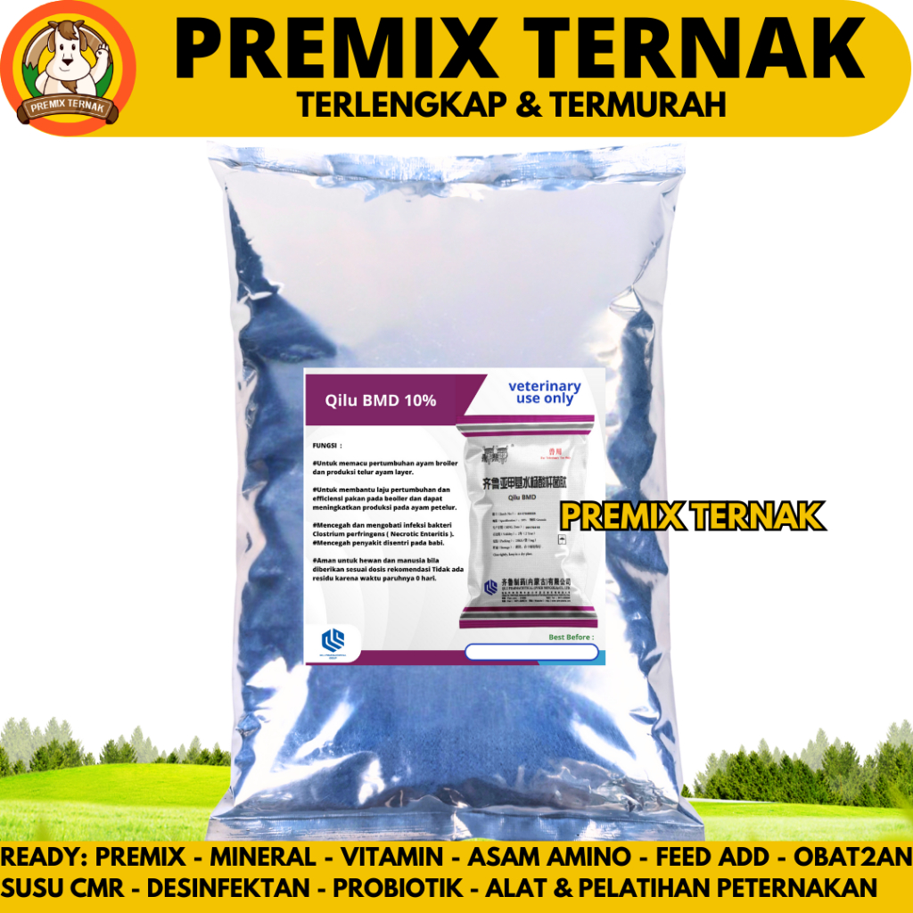 QILU BMD 10% - AGP Ayam Pemacu Pertumbuhan & Penggemukan Ayam Broiler Pedaging & Ayam Petelur Layer
