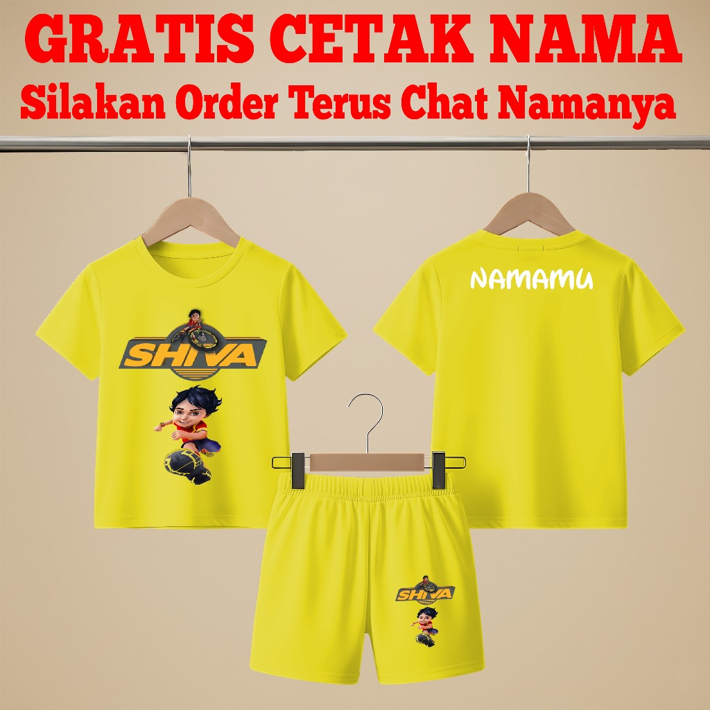 Kaos Anak Shiva Cowok Cetak Nama Setelan 3 4 5 6 7 8 9 Tahun