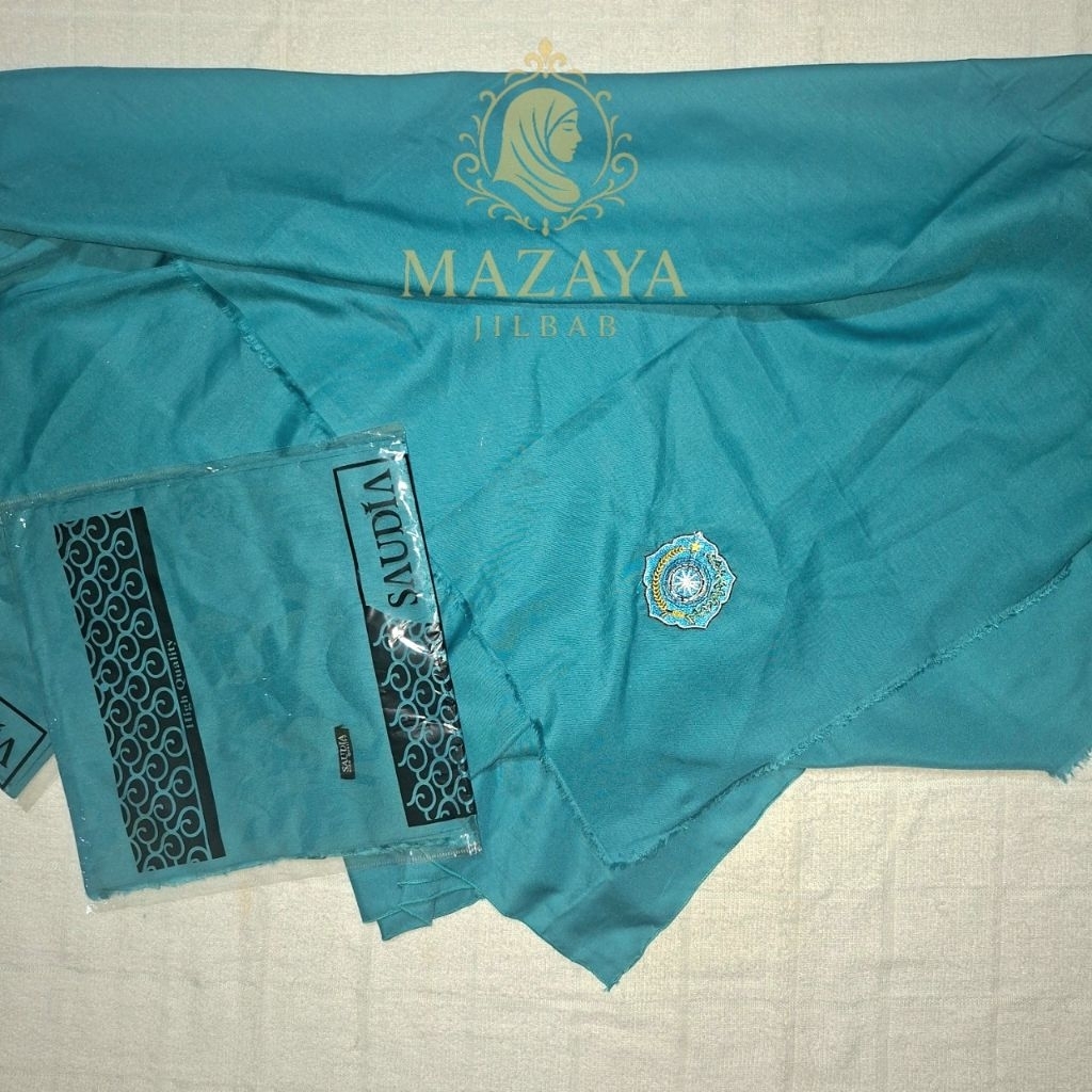 Hijab PKK segi empat biru tosca