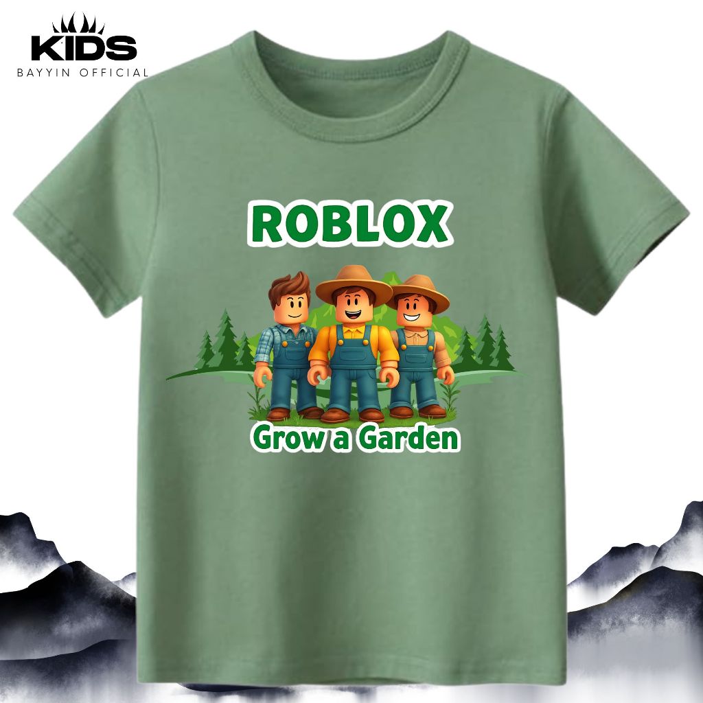 Kids Bayin Official  ROBLOX GROW A GARDEN A  T-Shirt Anak//Kaos Anak bahan combed 30s premium gambar