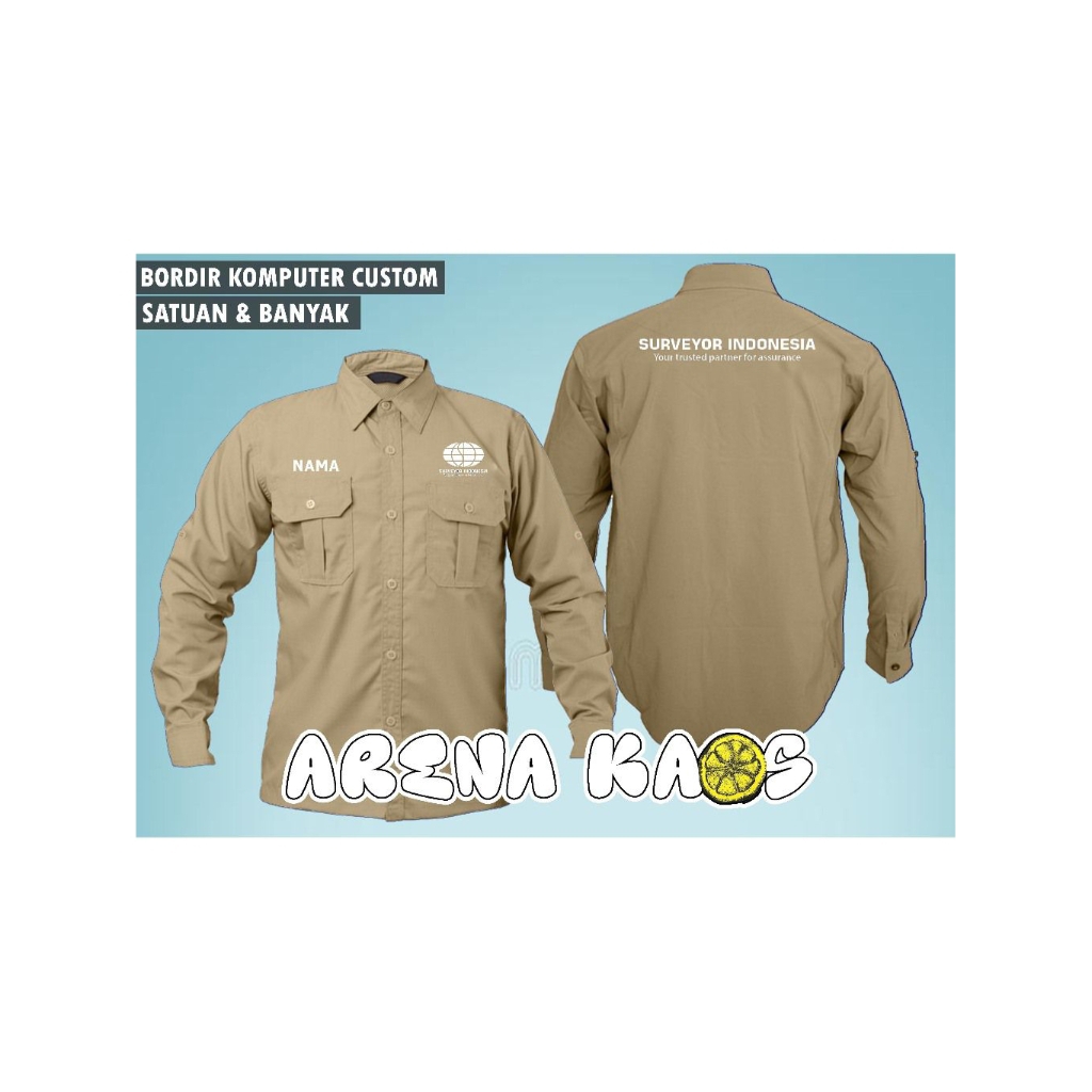 KEMEJA SURVEYOR INDONESIA / KEMEJA KERJA SURVEYOR INDONESIA CUSTOM