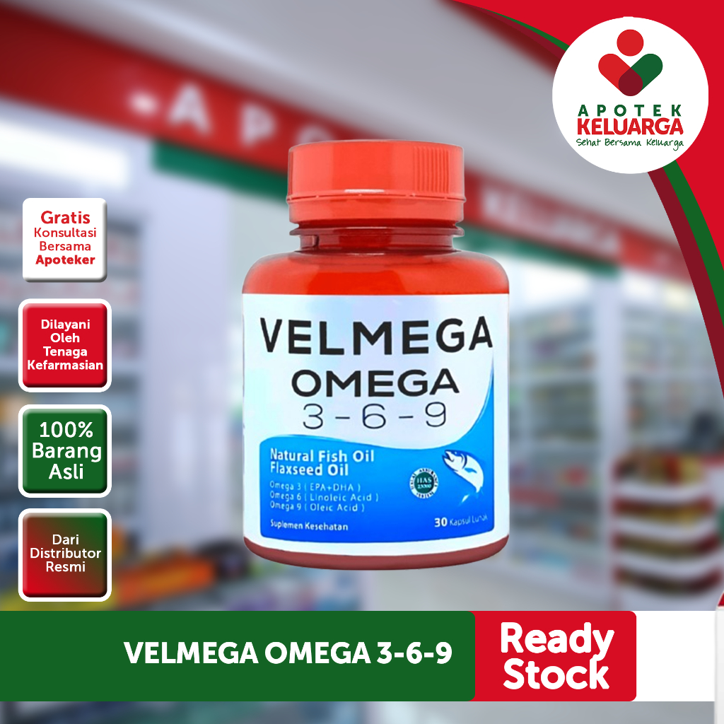 velmega omega 3 6 9 kapsul lunak minyak ikan dan flaxseed
