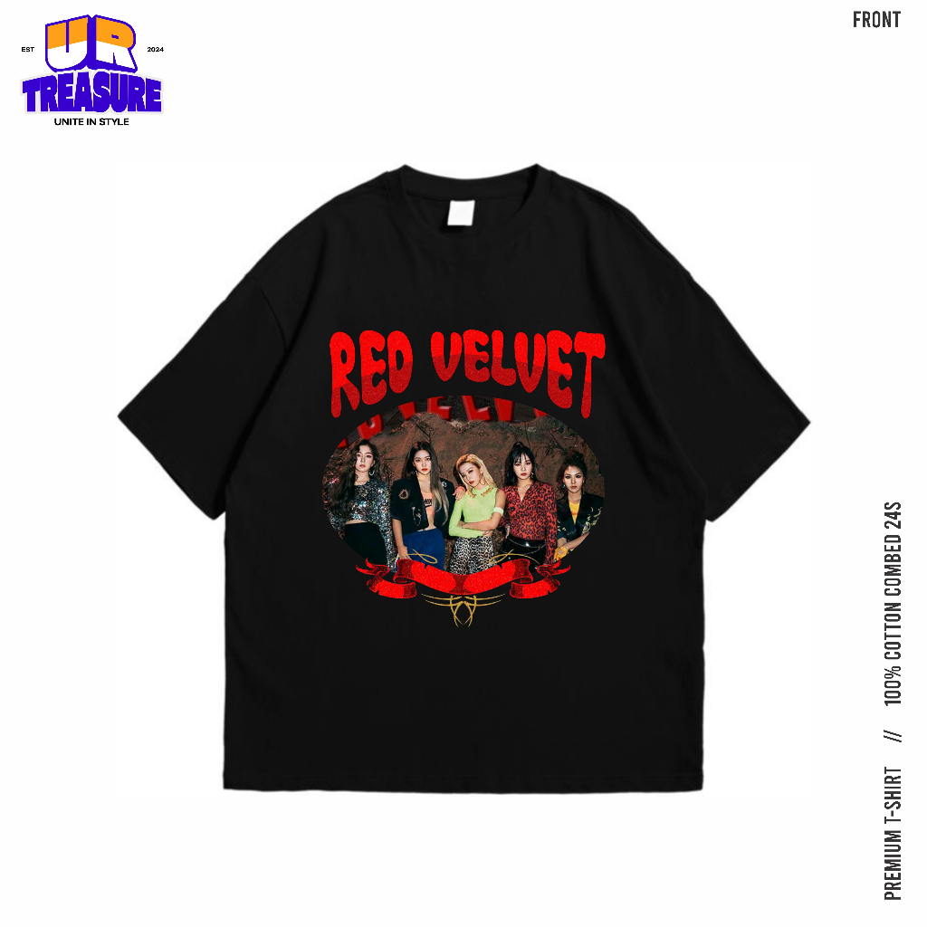 T-Shirt Red Velvet Irene Wendy Seulgi Yeri Joy Bahan Katun combed 24s - Kaos Kpop Red velvet by urtr