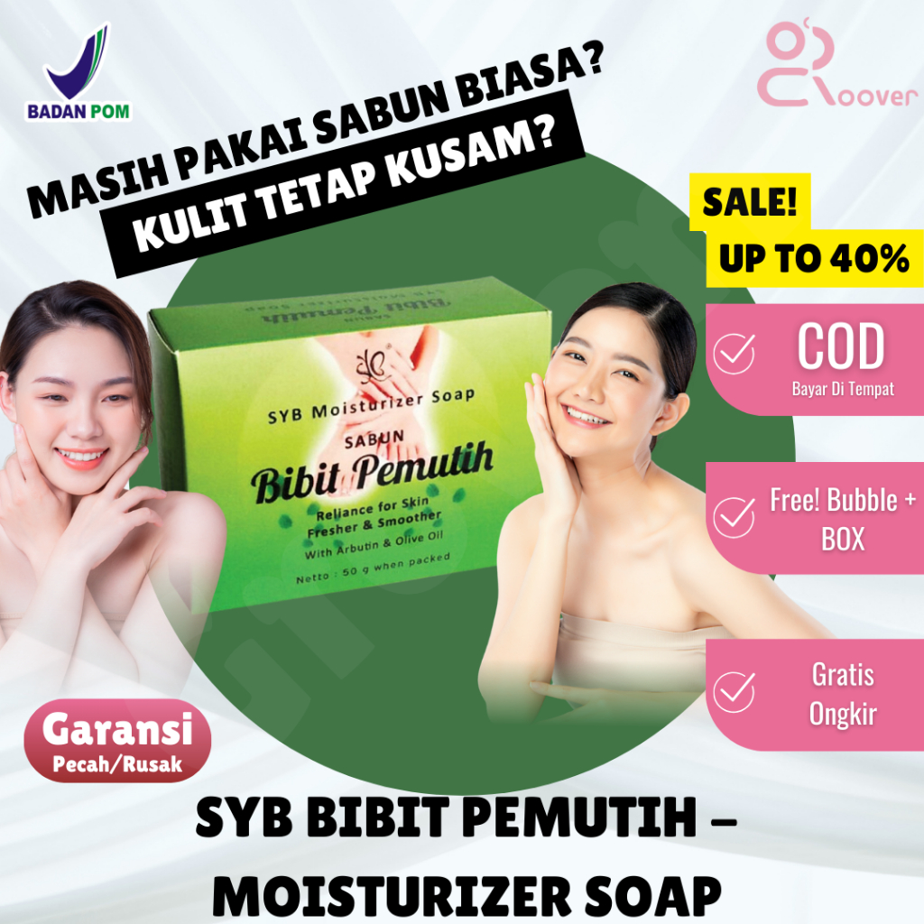 SYB Sabun Bibit Pemutih Wajah dan Badan Moisturizer Soap Pencerah Kulit Alami Aman BPOM Menghaluskan