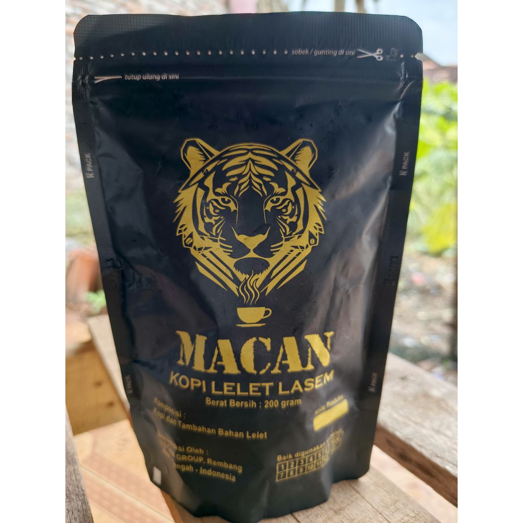 kopi lelet khas Lasem Rembang cap MACAN berat 200gr Kopi Lelet Asli Khas Lasem Rembang 200 Gram Kopi