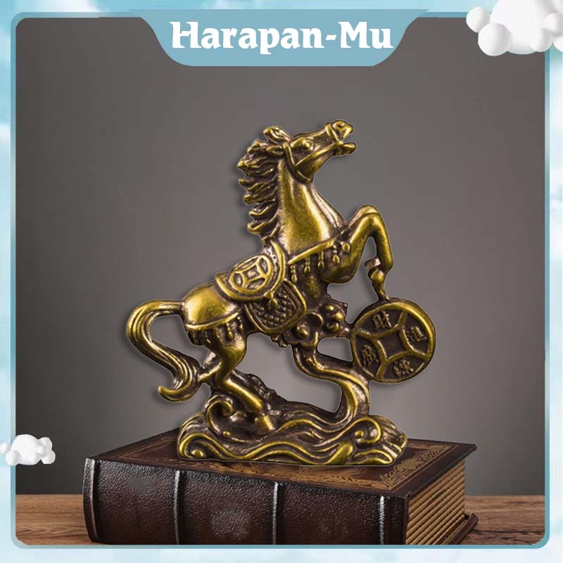 Hiasan Patung Kuda Kuningan / Home Decoration Patung Kuda Chinese Feng Shui